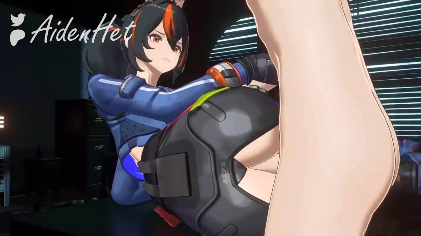 hentai character showcasing a captivating thigh riftslo